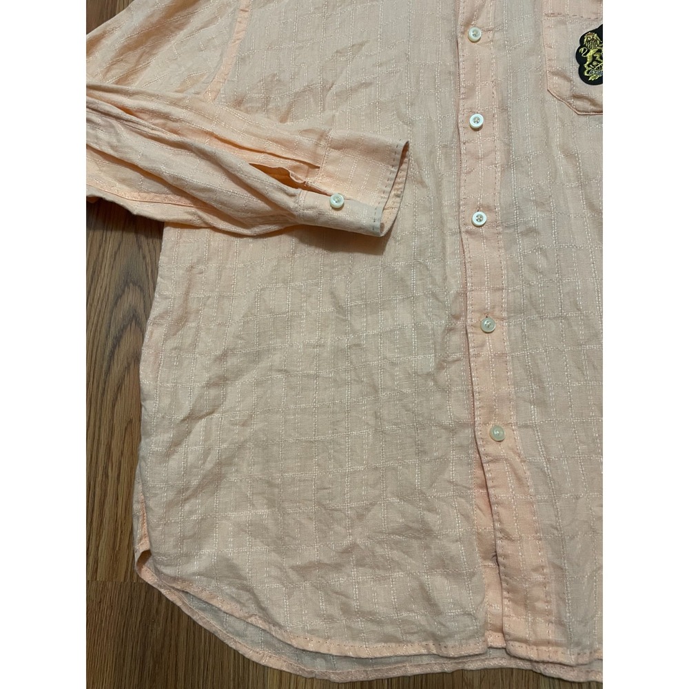 Tommy Bahama Shirt Mens Large Linen Woven Button Front Crest Patch - Picture 7 of 10